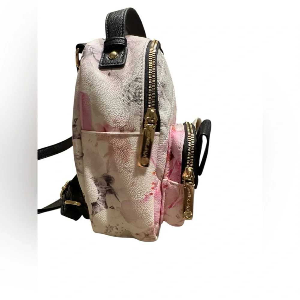 Betsey Johnson Floral Dog Face Mini Backpack/ Purse in Light Pink - Picture 2 of 10
